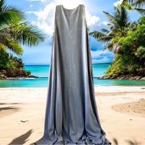 Zara Green T-shirt Tunic Sleeveless Swing Dress Knit Midi Pockets